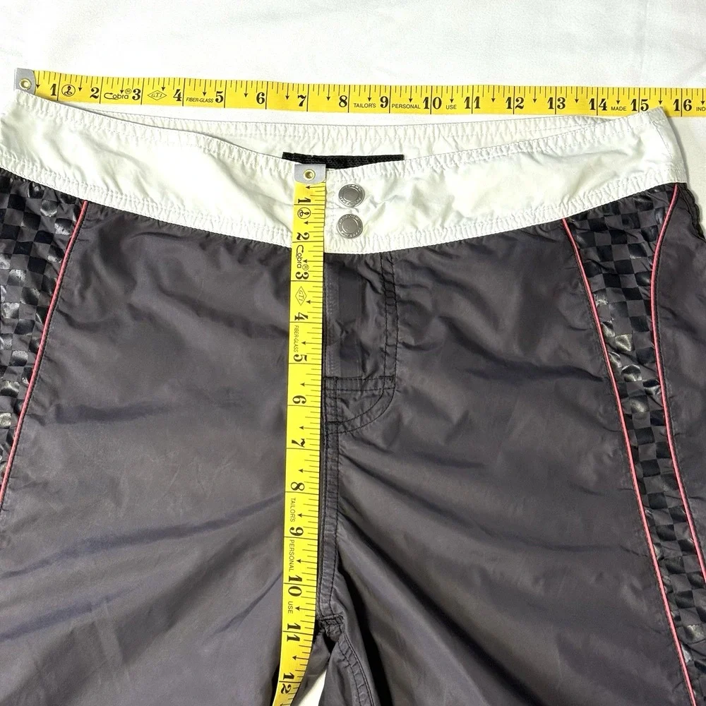 Ferrari Swim Trunks Size S Gray White Mesh Board Shorts‎ Logo Italy Racing Rare
